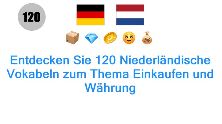 Entdecken Sie 120 Niederländische Vokabeln zum Thema Einkaufen und Währung